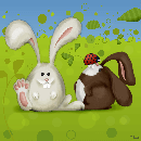 Illustration imprimee sur toile - Lapinous